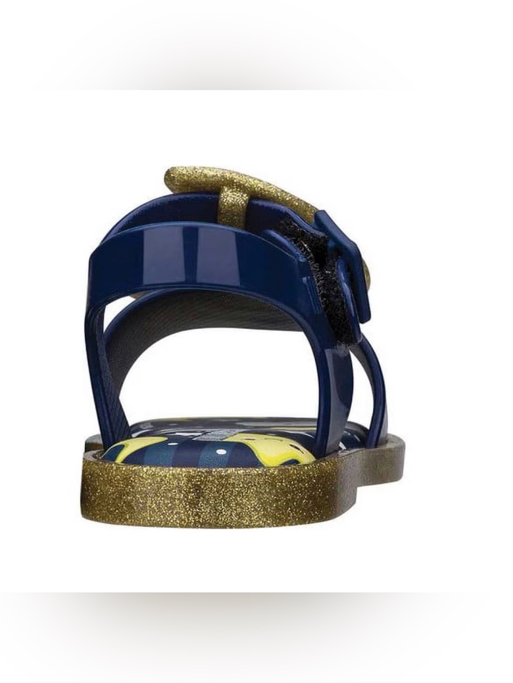 Mini Melissa Kids Navy Moon & Star Jelly Sandals with Gold Glitter Trim New - Picture 4 of 6